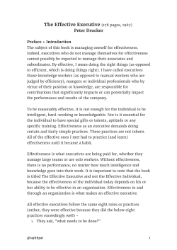 Summary of The Effective Executive by Peter Drucker