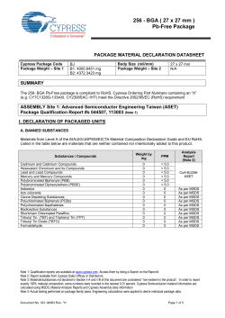 256-bga 27x27mm pb-free package material declaration datasheet