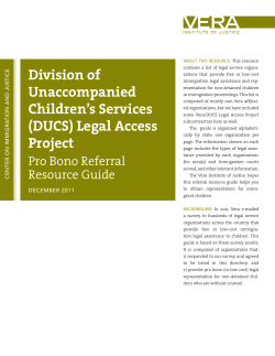 (DUCS) Legal Access Project - Vera Institute of Justice | Making