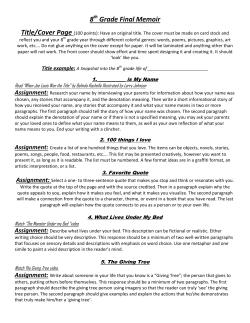 8 Grade Final Memoir - Moore Public Schools