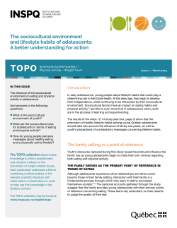 The sociocultural environment and lifestyle habits