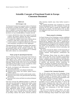 Scientific Concepts of Functional Foods in Europe Consensus