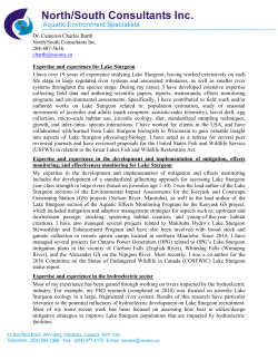 Senior Lake Sturgeon Research Scientist (North/South Consultants)