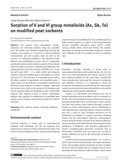 Sorption of V and VI group metalloids (As, Sb, Te) on