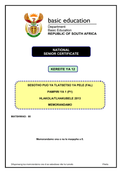 NATIONAL SENIOR CERTIFICATE KEREITE YA 12