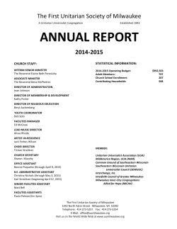 2014-15 Report Final - First Unitarian Society of Milwaukee