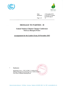 Message to Parties II - Leaders Event