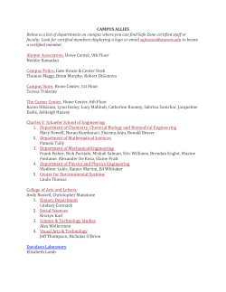 CAMPUS ALLIES Below is a list of departments on campus where