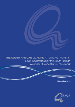 Level Descriptors - South African Qualifications Authority