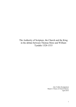 The Authority of Scripture, the Church and the King in the