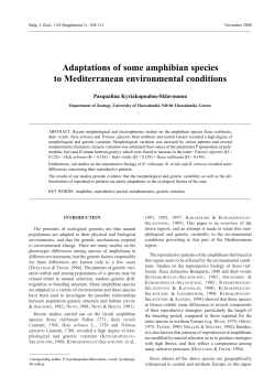 Adaptations of some amphibian species to