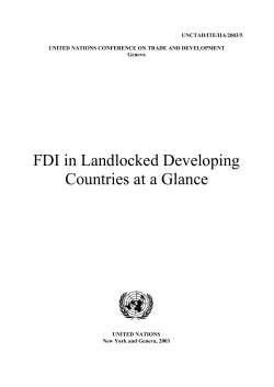 FDI in Landlocked Developing Countries at a Glance