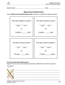Measurement Relationships The ratio of gallons to pints is ______