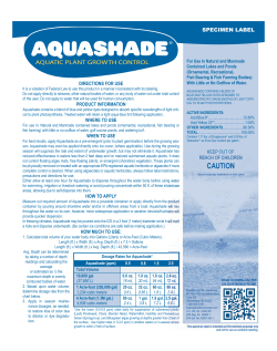 Aquashade&reg; specimen label