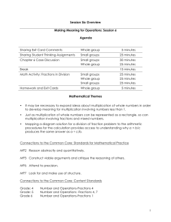 Session Six Overview Making Meaning for Operations: Session 6