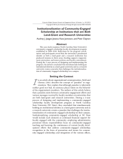Institutionalization of Community-Engaged Scholarship at Institutions