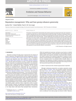 Reputation management: Why and how gossip