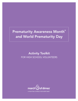 Prematurity Awareness Month&reg; and World
