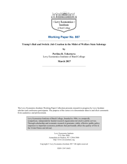 Trump`s Bait and Switch: Job Creation in the Midst of Welfare State
