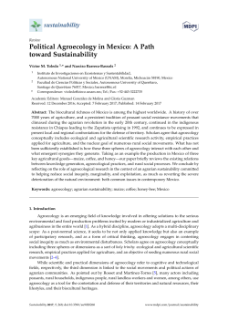Political Agroecology in Mexico: A Path toward Sustainability