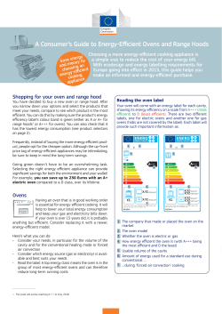 A Consumer`s Guide to Energy-Efficient Ovens and Range Hoods