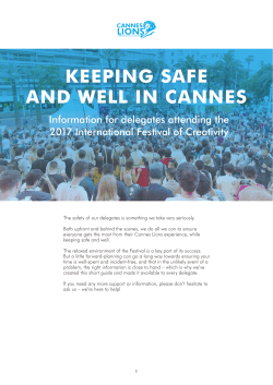 KEEPING SAFE AND WELL IN CANNES