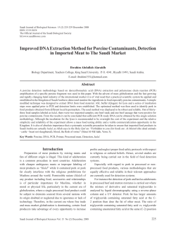 Improved DNA Extraction Method for Porcine Contaminants