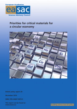 Priorities for critical materials for a circular economy