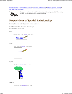 Prepositions of Spatial Relationship