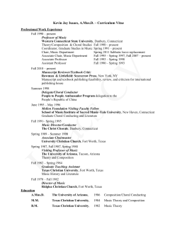 Curriculum Vitae - Western Connecticut State University