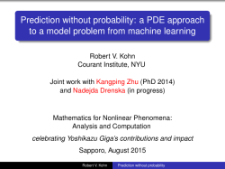 Prediction without probability: a PDE approach to a model problem