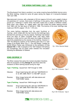 THE WREN FARTHING (1937 &ndash; 1956) KING GEORGE VI