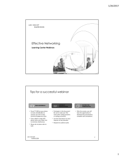 Effective Networking Tips for a successful webinar