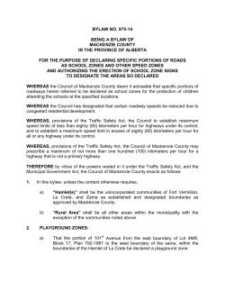 Bylaw 0975-14 School Zones and Speed Zones