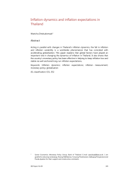 Inflation dynamics and inflation expectations in Thailand