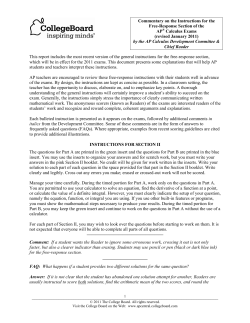 Commentary on FRQ Instructions - AP Central