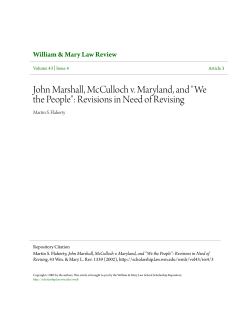 John Marshall, McCulloch v. Maryland, and "We the People