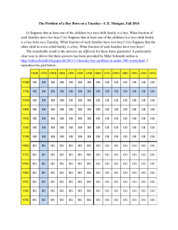 The Problem of a Boy Born on a Tuesday&mdash;C.E. Mungan, Fall 2014
