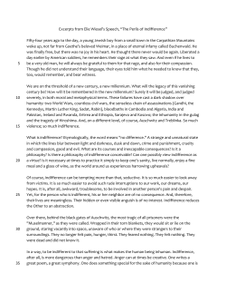 Excerpts from Elie Wiesel`s Speech, &ldquo;The Perils of Indifference&rdquo;