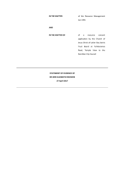 Statement of Evidence - Dr Ann McEwan