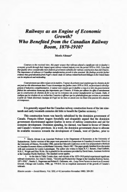 Railways as an Engine of Economic Growth? Who Benefited from