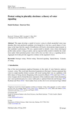Protest voting in plurality elections: a theory of voter