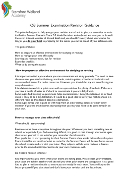 KS3 Summer Examination Revision Guidance