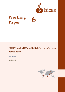 BRICS and MICs in Bolivia`s `value`-chain