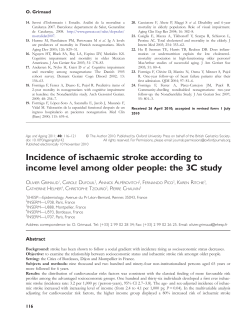 Incidence of ischaemic stroke according to income level among