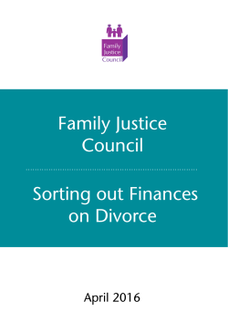 Family Justice Council - Sorting out finances on divorce