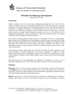 Principles for Bioenergy Development
