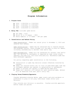 Program Information - Rebel Spring Games