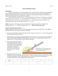 Static and Kinetic Friction 1