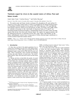 Nutrients export by rivers to the coastal waters of Africa: Past and